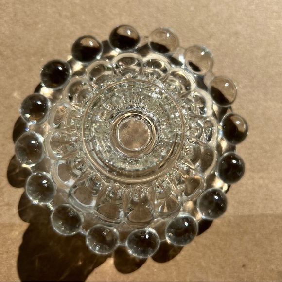 Vintage 4 Anchor Hocking Berwick Boopie clear glass candlestick - Picture 6 of 8